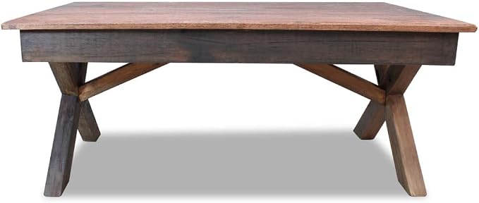 Rustic Farmhouse Coffee Table Handcrafted from Mixed Reclaimed Woods, Unique by Unknown