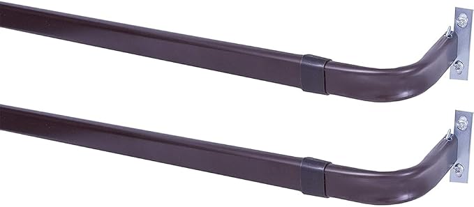 Blu-Pier Tech Heavy Duty Single Rod 28"-48" Adjustable Curtain Rod Hardware by Blu-Pier+Tech