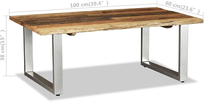 Coffee Table Solid Reclaimed Wood 39.4"x23.6"x15", Side Table, Center Table - Image 2