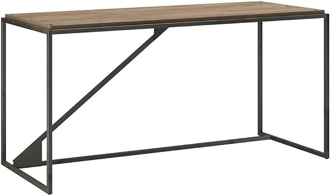 Bush Home Refinery 62W Industrial Desk in Rustic Gray - Image 4