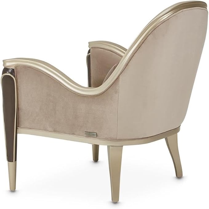 MICHAEL AMINI Villa Cherie Accent Velvet Chair in Porcini/Hazelnut Brown - Image 8