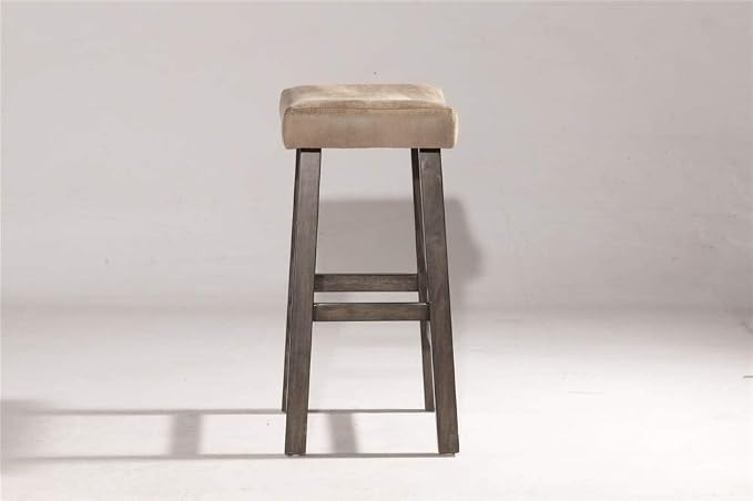 Hillsdale Furniture Saddle Backless, Rustic Gray Bar Stool - Image 5
