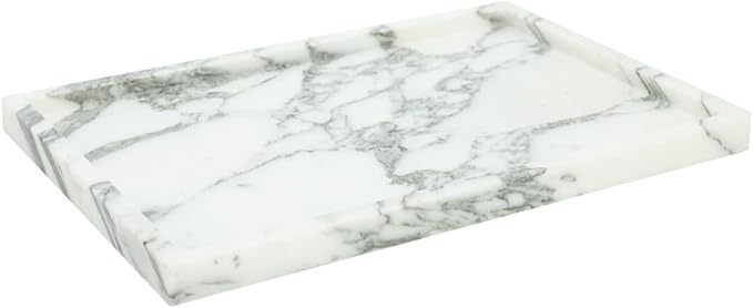 Real Luxurious Natural Marble Vanity Tray Genuine Marble Storage Tray by DUANYAN