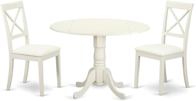 East West Furniture DLBO3-LWH-LC 3 Piece Modern Dining Table Set Contains a by EastWestFurniture