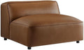 Modway Auren Vegan Leather Modular Armless Chair in Coffee by Modway