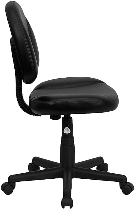 Flash Furniture Ronald Mid-Back Black LeatherSoft Swivel Ergonomic Task Office - Image 4