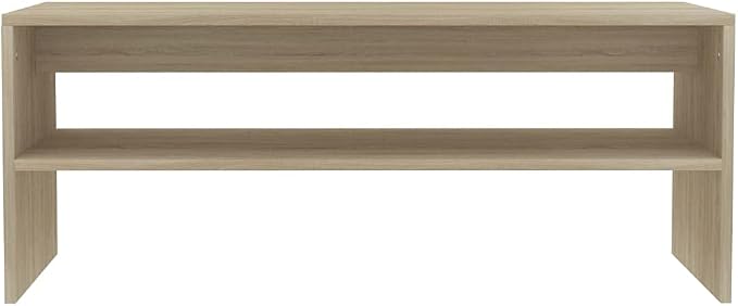 Sonoma Oak Coffee Table, Engineered Wood, 39.4x15.7x15.7 inch, Rectangular - Image 5