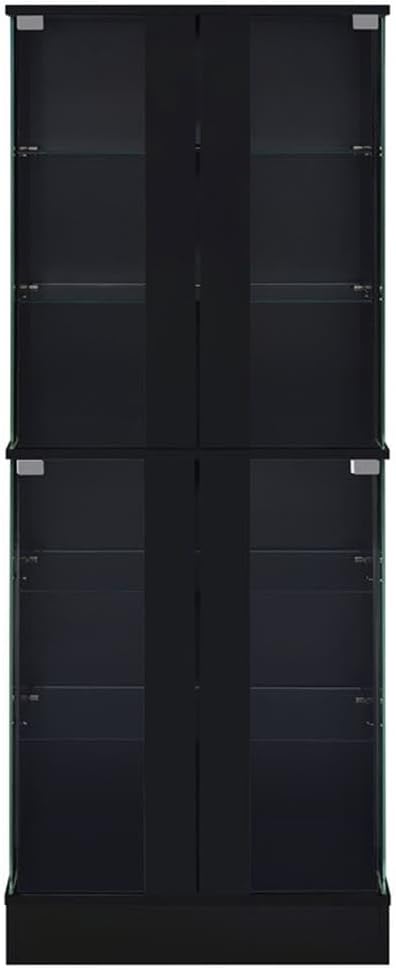 Pemberly Row Wood Curio Cabinet, 63.75" H x 24" W x 14.25" D, MDF and Glass - Image 9
