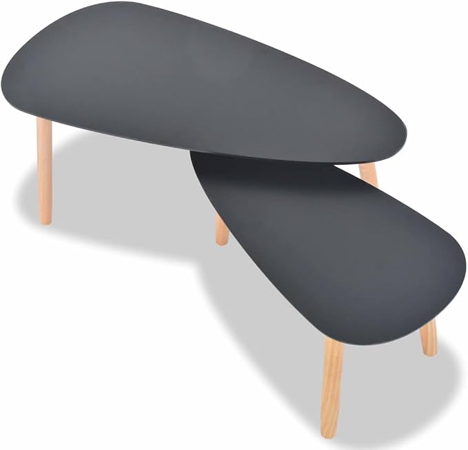 Coffee Table Set of 2, Scandinavian Nesting Tables - Image 5