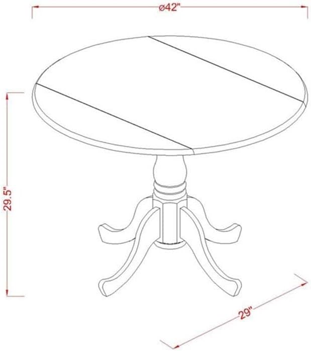 East West Furniture DLBO3-OAK-W 3 Piece Dining Set Contains a Round Dining Room - Image 5