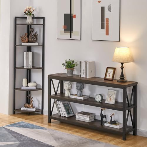 FATORRI Console Table for Entryway, Sofa Tables Behind Couch, Rustic Wood and - Image 7
