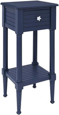 Linon Styers Wood Accent Starfish Coastal Side Table in Navy by Linon