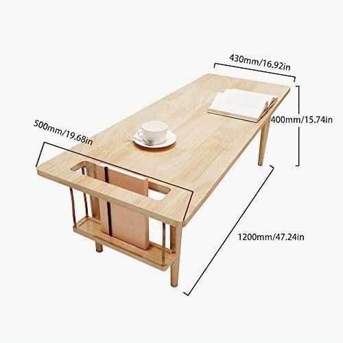 WoodShine Mid Century Modern Mini-Swing Wooden Coffee/Tea Table, Japanese - Image 3