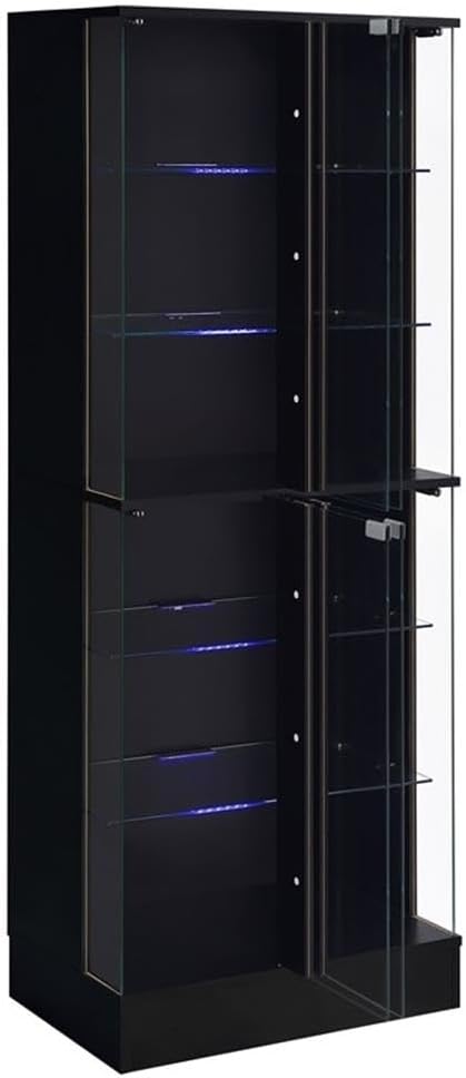 Pemberly Row Wood Curio Cabinet, 63.75" H x 24" W x 14.25" D, MDF and Glass - Image 8