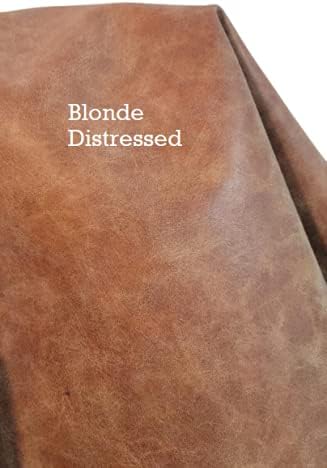 Blonde Distressed Soft Faux Leather Fabric PU Leather by The Yard Synthetic by NATLeathers