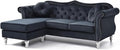 Glory Furniture Hollywood Velvet Sofa Chaise in Black by Glory+Furniture