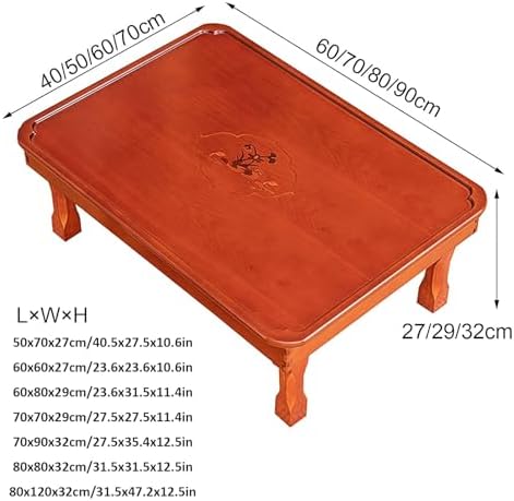 Korean Solid Wood Square Folding Coffee Table, Low Dining Table - Image 2