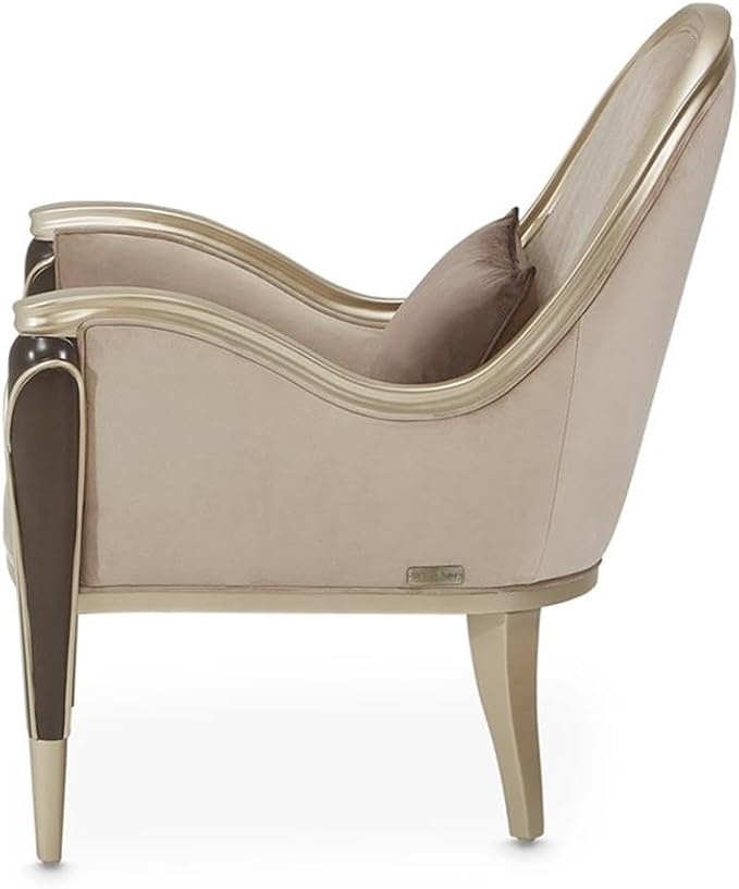 MICHAEL AMINI Villa Cherie Accent Velvet Chair in Porcini/Hazelnut Brown - Image 7