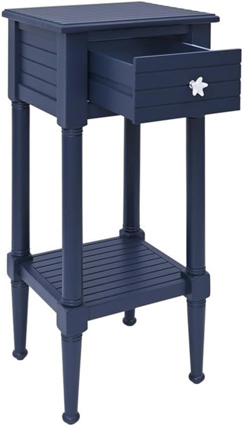 Linon Styers Wood Accent Starfish Coastal Side Table in Navy - Image 4