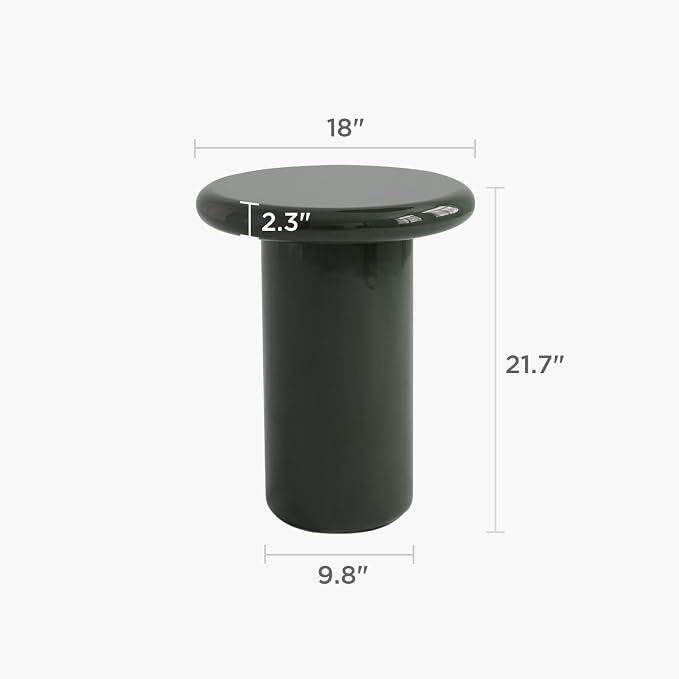 Acanva Modern End Tables with High Glossy Finish, Curved Edges, Accent Center - Image 2