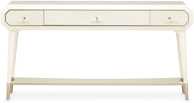 MICHAEL AMINI La Rachelle 3 Drawer Console Table in Champagne Ivory - Image 4