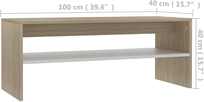 Scandinavian Coffee Table, 39.4" L x 15.7" W x 15.7" H, Small Living Room Table - Image 2