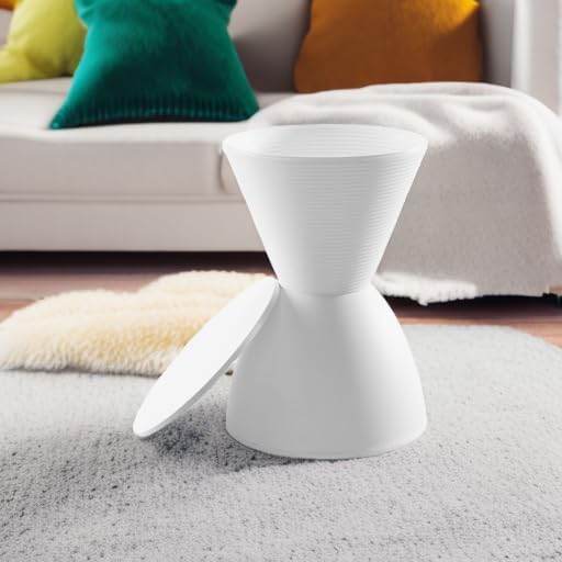 Modway Haste Contemporary Modern Hourglass Accent Stool in White - Image 2