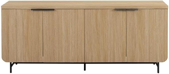 Walker Edison Reema Fluted 4-Door Kitchen Sideboard Buffet Console, 69 Inch - Image 4