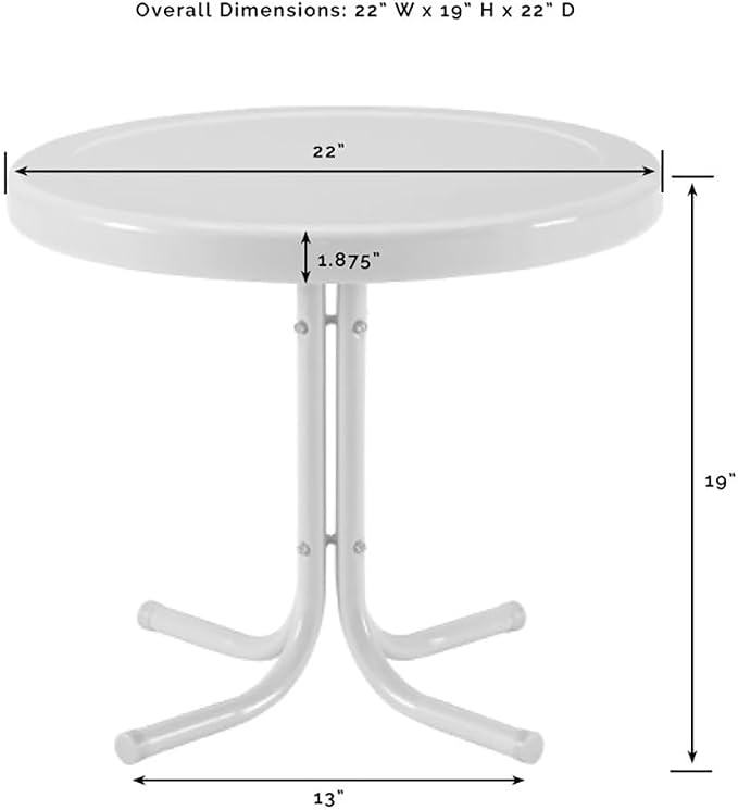 Crosley Furniture Griffith Weather Resistant Retro Metal Outdoor Side Table - Image 3