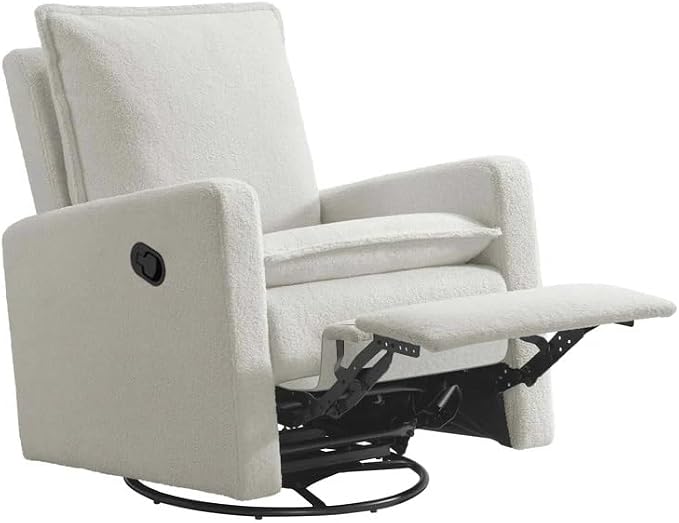Oxford Baby Uptown Upholstered Glider Recliner Rocking Chair 360° Swivel - Image 6