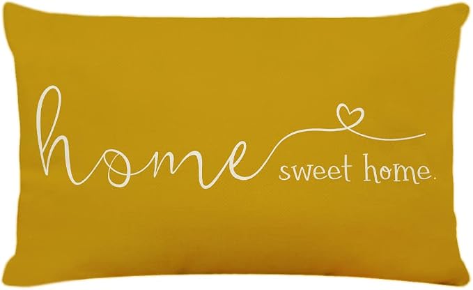 MFGNEH Home Sweet Home Quotes Farmhouse Pillow Covers 12x20 Inch, Decorative by MFGNEH