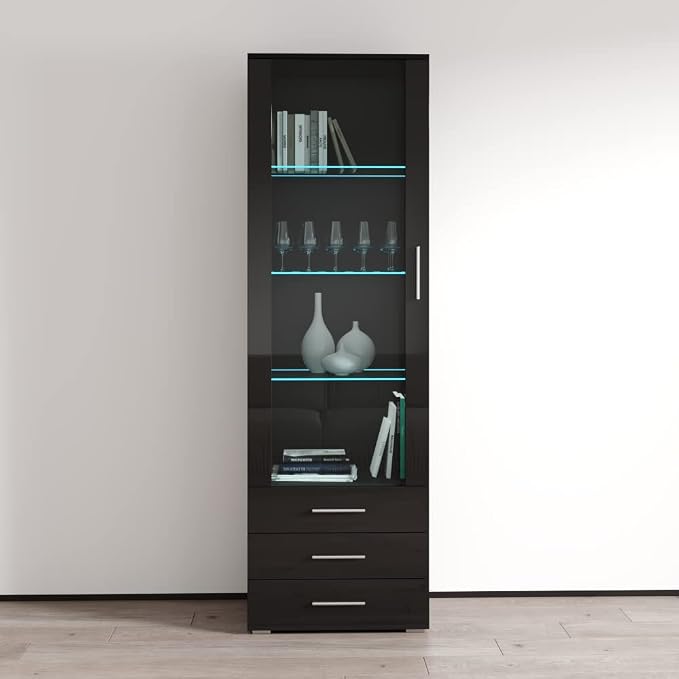 Meble Furniture Soho S1 1D3S Modern Freestanding Bookcase — 16-Color by MebleFurniture