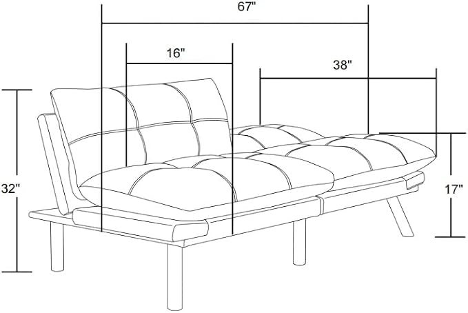 GDFStudio Hayezc Loveseat Sofa, Convertible Sofa Bed, 2-in-1 Folding Modern - Image 2