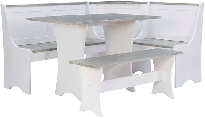 Riverbay Furniture Coastal Wood Corner Dining Nook by Unknown
