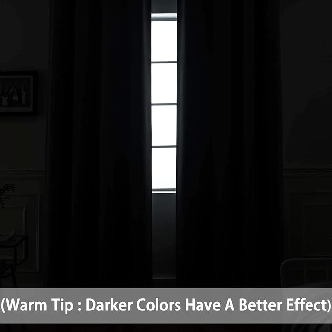 Yakamok Wide Thermal Blackout Patio Door Curtain Panel, Extra Wide Curtains - Image 3