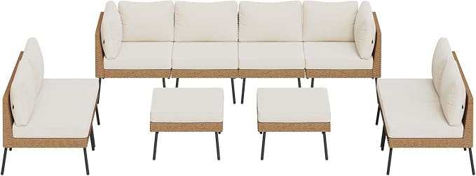 Aoxun 10 Piece Patio Furniture Set, 10 Seats Outdoor Sectional Sofas - Image 9