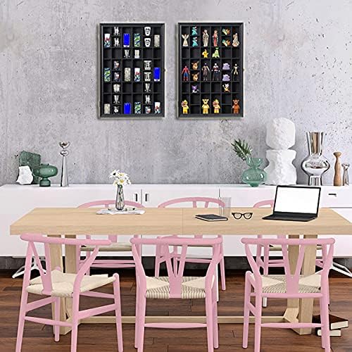 Shot Glass Display Case Large Wooden Cabinet Rack Holder Wall Mounted Black - Image 7
