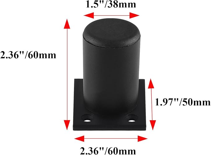 Set of 4 Furniture Legs 2.36 Inch, Adjustable Aluminum Alloy Cabinet Legs - Image 3