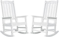 Psilvam Oversized Outdoor Rocking Chair Set of 2, HDPE Porch Rocker by PsilvamGardenFurniture