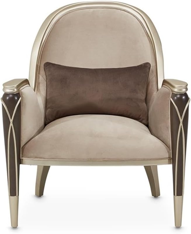 MICHAEL AMINI Villa Cherie Accent Velvet Chair in Porcini/Hazelnut Brown - Image 6