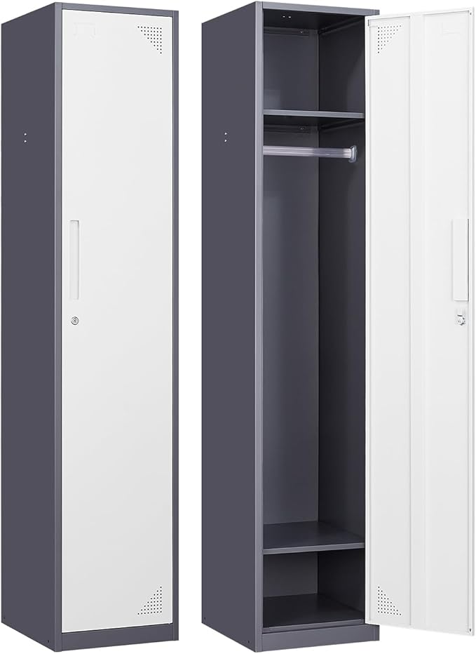 Metal Locker for Home, Dressing Room, Lockable Locker Cabinet by Anxxsu
