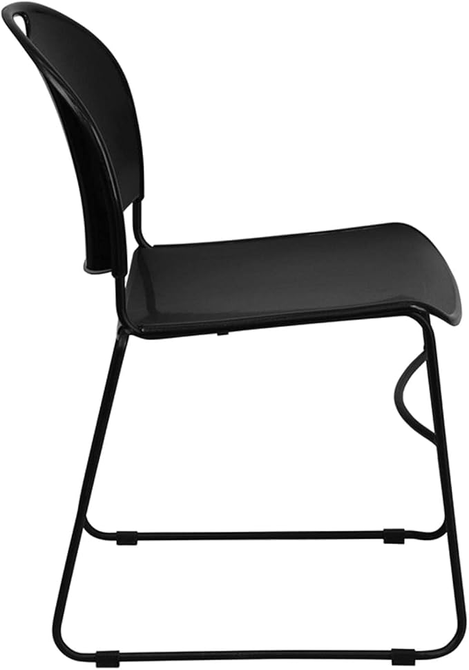 Flash Furniture HERCULES Series 880 lb. Capacity Black Ultra-Compact Stack Chair - Image 4