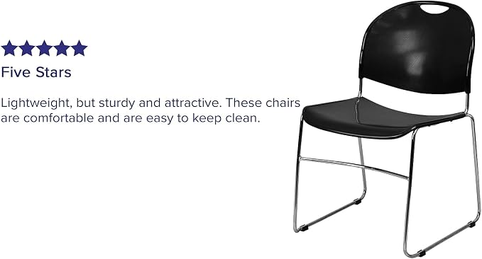 Flash Furniture HERCULES Series 880 lb. Capacity Black Ultra-Compact Stack Chair - Image 4
