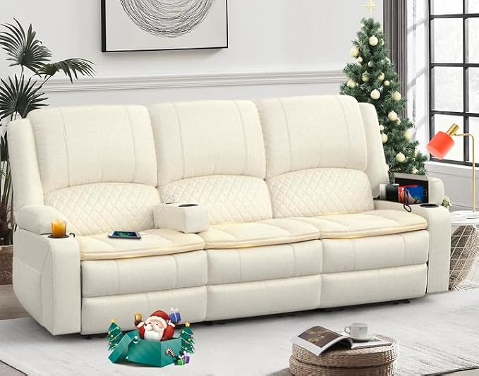 Yolsali Recliner Sofa, 3 Seater Manual Reclining Sofa by SavortheHappyMoments
