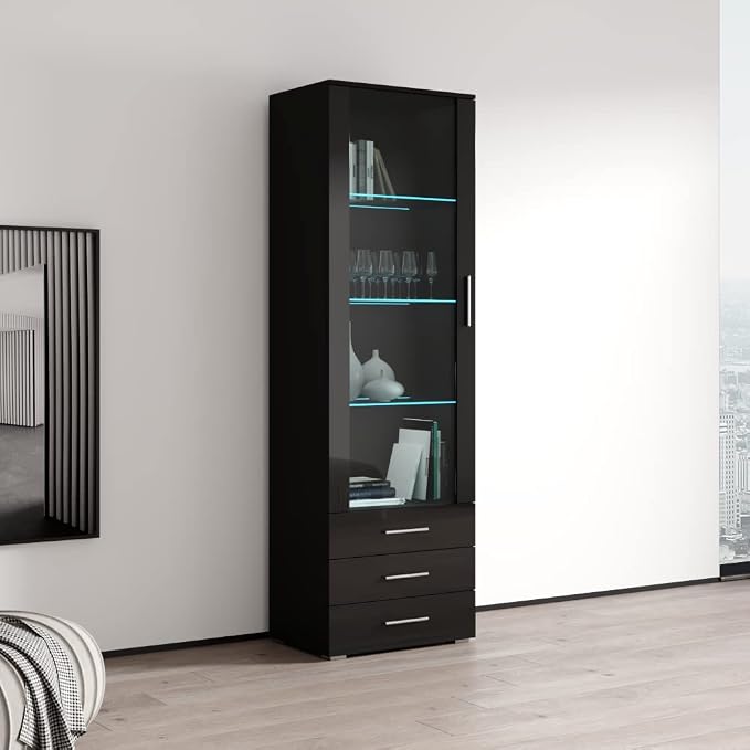 Meble Furniture Soho S1 1D3S Modern Freestanding Bookcase — 16-Color - Image 4