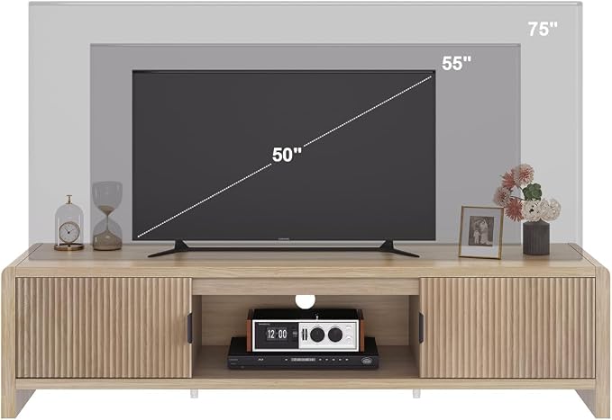 FATORRI TV Stand for TVs up to 75/65/55 Inch, Wood Entertainment Center - Image 7