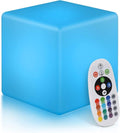 Rechargeable LED Cube Chair, 16 Colors Remote Conctrol Glow Furniture Stool by JUOPTGJ