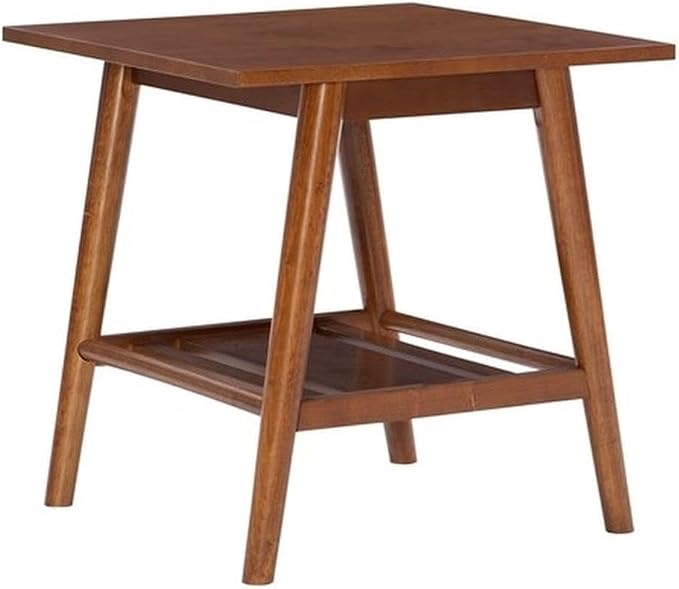 Linon Samantha Mid-Century Modern Living Room Wood Single Shelf End Table in by Linon