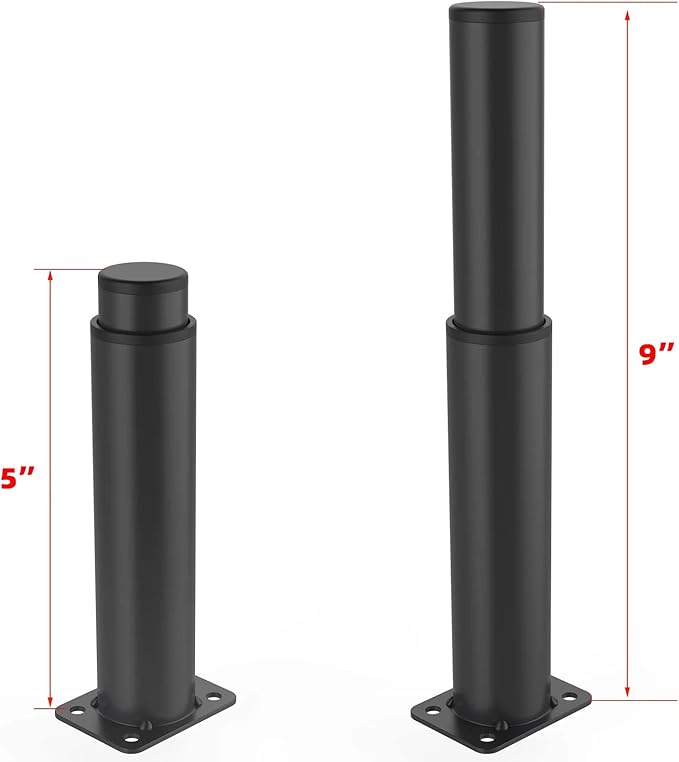 5"-9" Metal Adjustable Furniture Legs, Adjustable Height Replacement Legs - Image 2