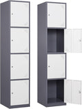 Metal Locker with 4 Doors, Lockable Locker Cabinet by Anxxsu